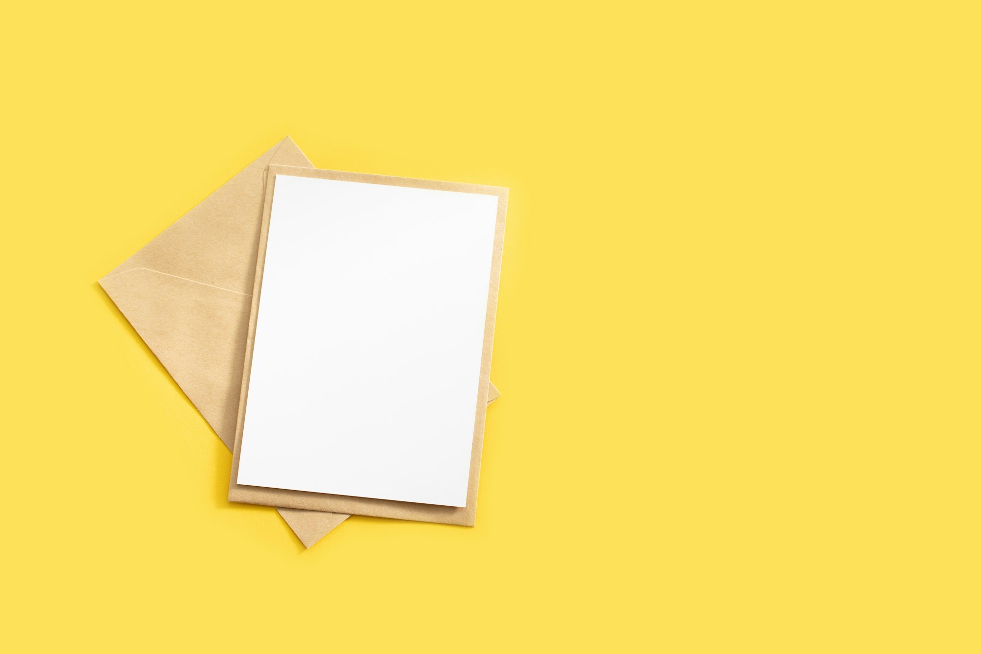 Kraft envelope and blank letter mockup